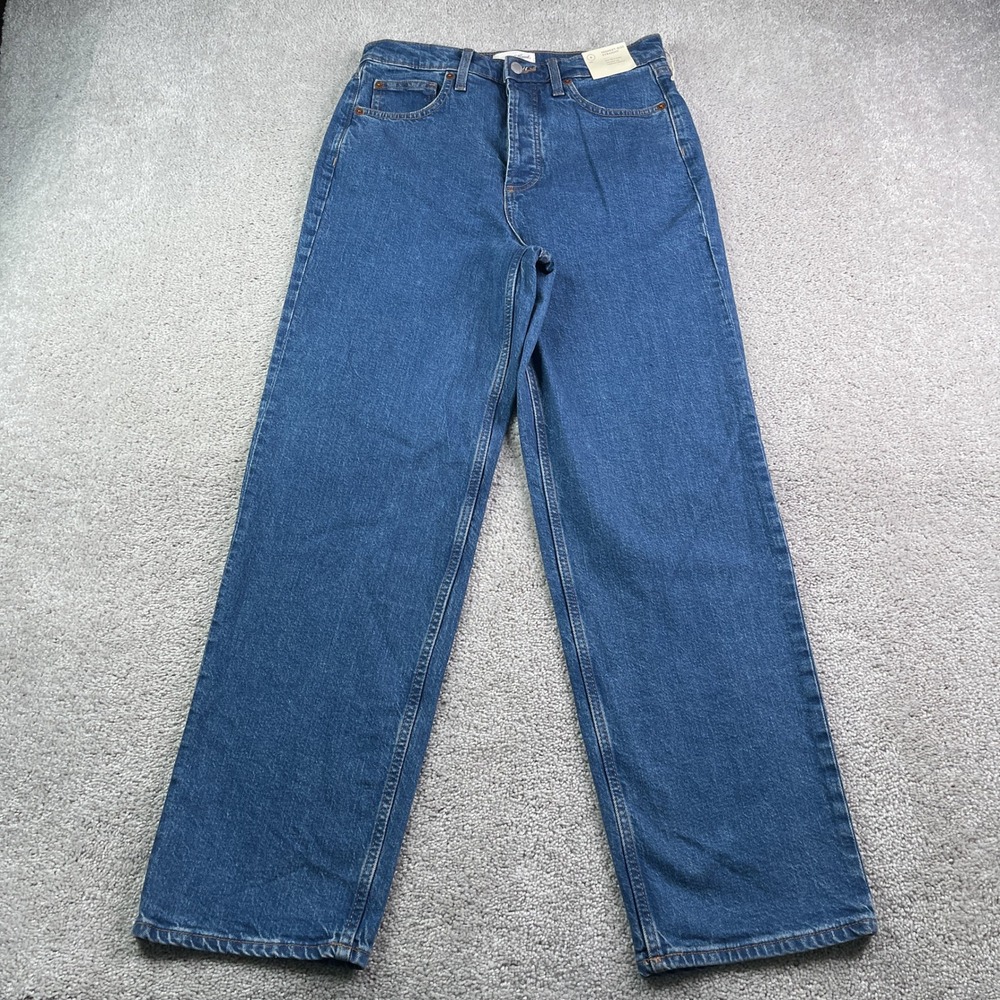 Universal‎ Thread Jeans Womens 8 Blue Highest Rise Straight Button Fly Denim